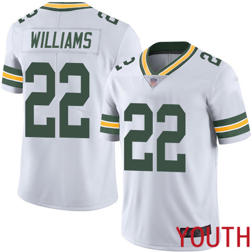 Green Bay Packers Limited White Youth #22 Williams Dexter Road Jersey Nike NFL Vapor Untouchable->youth nfl jersey->Youth Jersey
